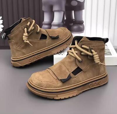 Men's Casual Pump Retro British Sport Comfort Thick Sole Buckle Round Toe Shoes