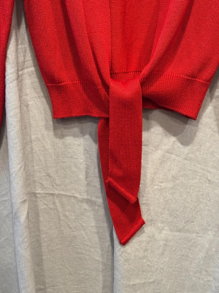 De colección - Cárdigan FIA Italia Rojo Telar a Mano Cortado Cintura Talla S Pequeño Foto 4 de 4