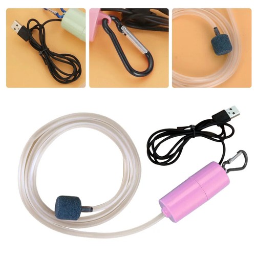 Portable USB Mini Air Pump Water Pump Oxygen Stone Aerator Aquarium Fish Tank - Picture 2 of 14