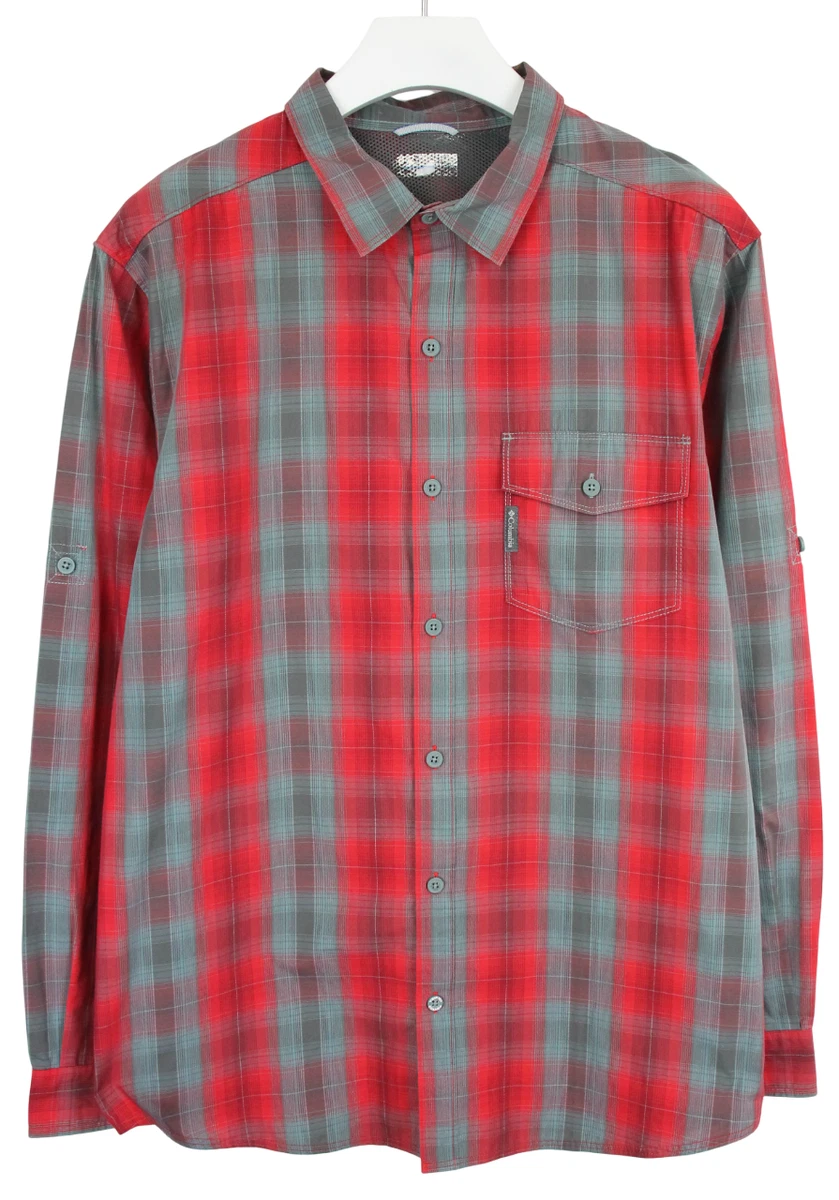 Chemise Columbia Homme Omni-Mèche à Carreaux – XL, Manches Longues, Boutonnage (Très Bon état)