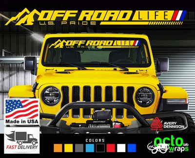 fit Jeep wrangler rubicon gladiator sahara mojave windshield decals sticker