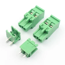 5Pcs 5.08mm 2 Pin KA Header Plug Plug-in Right Angle Straight Terminal Block 2P