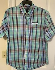 U.S. Polo Assn Men's Button Down Shirt Short Sleeve Stretch SIZE - XL Plaid NWT