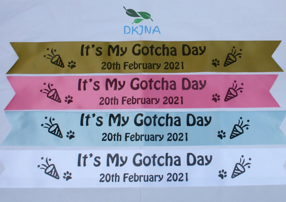 DKJNA It's My Gotcha Day Banner Dog Cat pet banner personalised with date anniversary