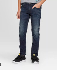 new Cat  Jack straight adjustable waist total flex knit dark wash size 10 boys