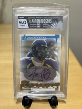 AARON RODGERS ROOKIE AUTOGRAPH CARD 2005 SAGE HIT REFLECT GOLD 54/100 HGA MINT 9