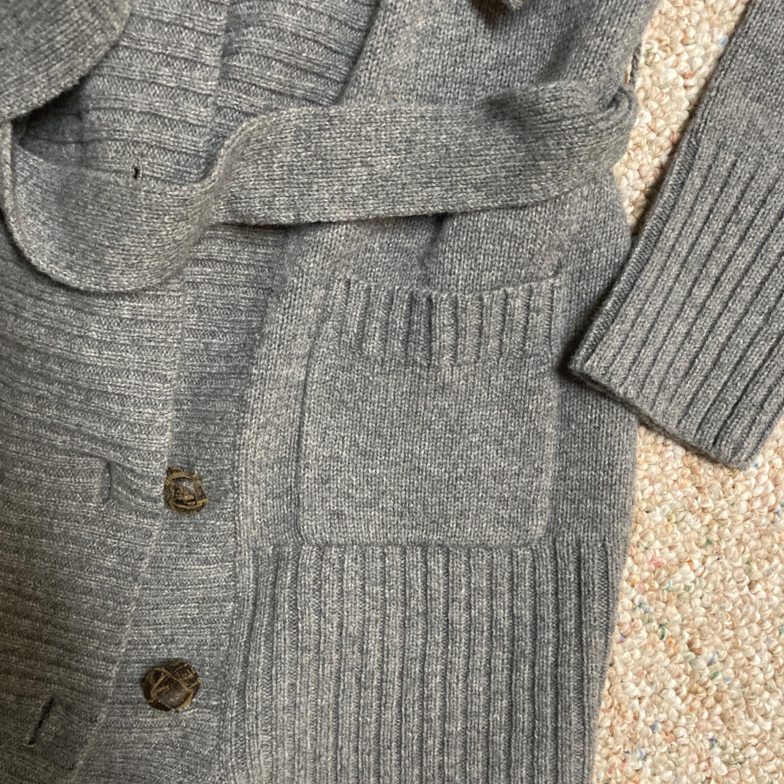 Bob Timberlake Solid Gray Long Double Button Card… - image 3