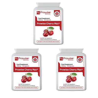 Cherry Max (3er Pack) 2100mg 90 Kapseln - Made in UK - Prowise Healthcare
