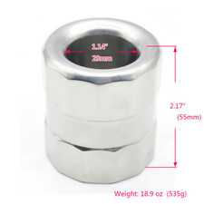 Stainless Steel Men Enhancer Chastity Ring Ball Stretcher Weight Scrotum Ring