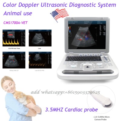 VET Color Doppler Ultrasonic Diagnostic System B ultrasound Scanner+Cardiac