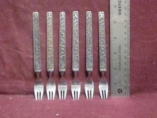 Stainless Japan SET OF 6 SEAFOOD COCKTAIL FORKS Riviera Monterey 5 5/8"  nm