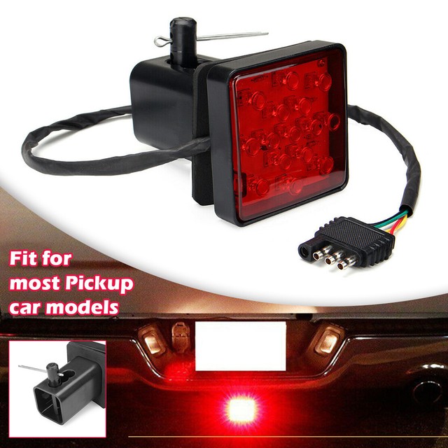 With 15 LED 2" Trailer Hitch Receiver Cover Brake Leds Light Tube Cover w/ Pin eBay