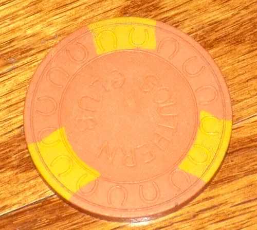 Southern Club Illegal $5 Gaming Casino Chip Hot Springs Arkansas Horseshoe Mold