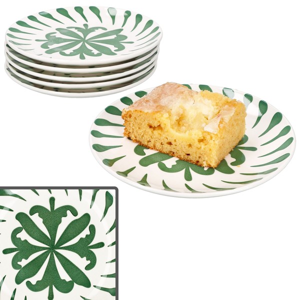 6X Wald GrüN Kuchenteller Steingut 6 Pers. Dessertteller FrüHstüCk Weihnachten-image