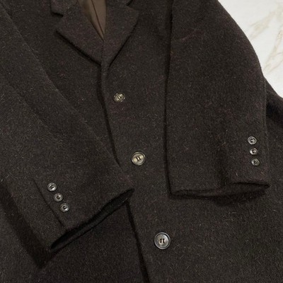 j.POM Vintage Men's Long Chester Coat Beaver Wool Animal Hair #FC