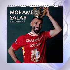 2026 Mohamed Salah Calendar, Liverpool Football Star Athlete Fan Gift Decor