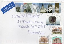 2015 Air Mail letter from Poland to Australia