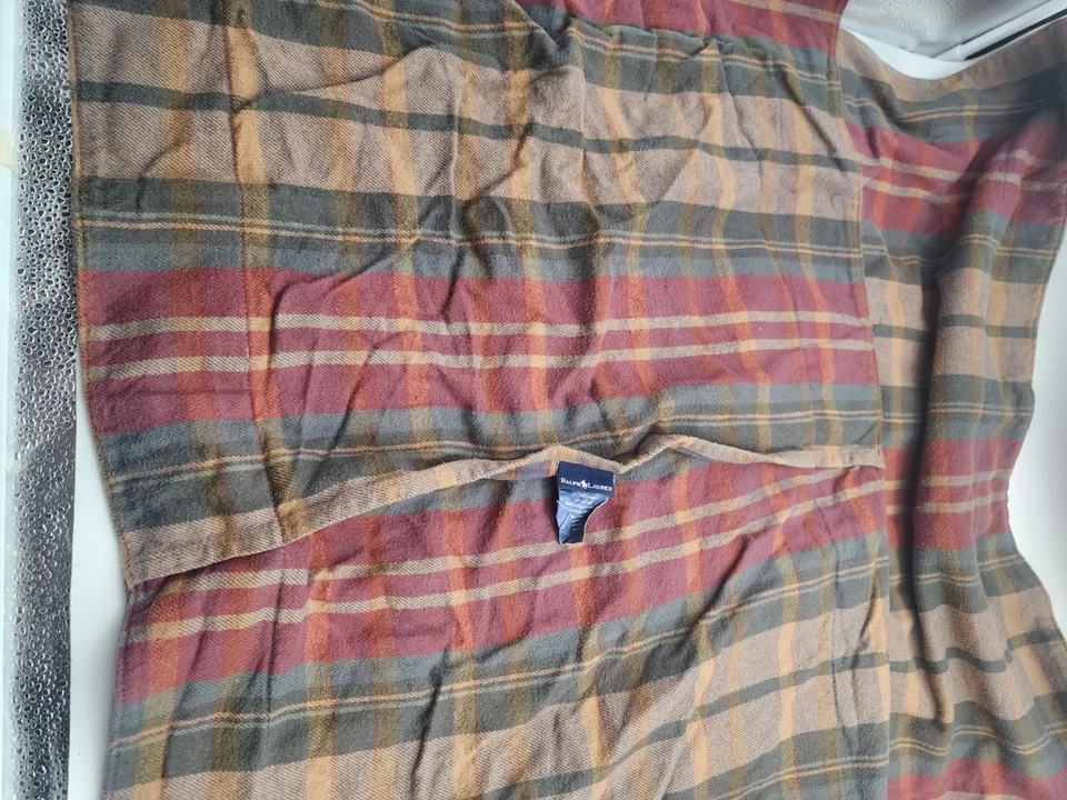 Juego de 2 franela 100 % algodón vintage difícil de encontrar Ralph Lauren Explorer a cuadros farsa estándar Foto 4 de 4