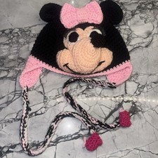 Hand Crocheted Minnie Mouse Hat Child One Size