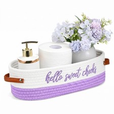 Acellegic Hello Sweet Cheeks Bathroom Decoration Purple and White