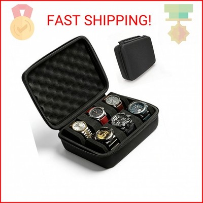 DHSUN Hard Shell Watch Cases,6-Slot Watch Storage Organizer, Travel Watch Cases