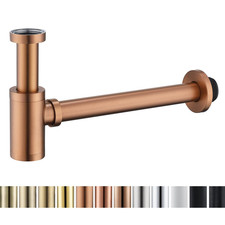 Random Brass Contemporary Round Bottle P Trap 1-1/4Bathroom Lavatory Adjustable