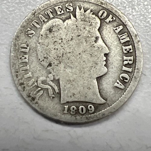 1909 Barber Liberty Head Dime 90% silver Actual coin Worth To Fill A Spot