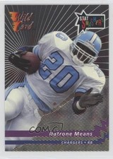 1993 Wild Card Stat Smashers Natrone Means #WSS-61 Rookie RC 0q3. rookie card picture