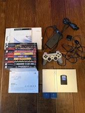 Sony PS2 PlayStation 2 Slim SILVER Console Bundle SCPH-79001 Tested