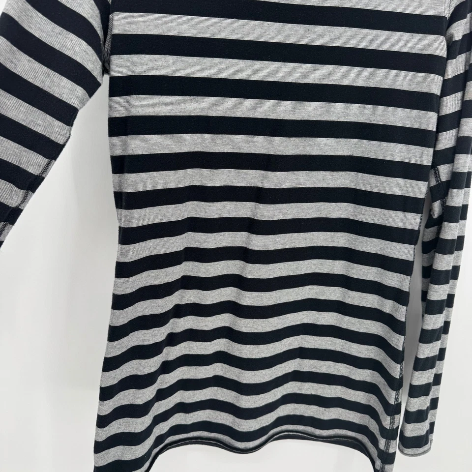 Lululemon в полоску длинным рукавом Athletic Топ женщин средний черный серый декольте - Изображение 3 из 4