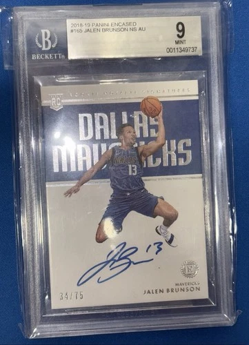 Jalen Brunson 2018 Rookie Encased Autograph /75 SP Beckett 9