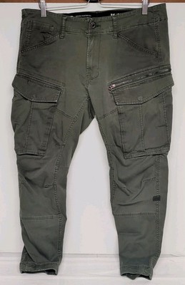 G-Star Raw Rovic Zip 3D Straight Tapered Cargo Pants Mens 36x29 Olive Utility 