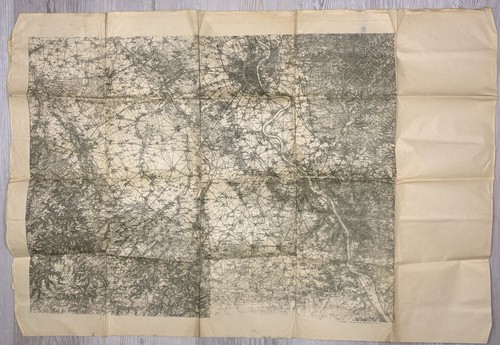 Vintage German Military Road Topographical Map Eurkirchen German And Surrounding