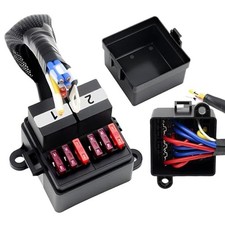 Pre-Wired Relay Fuse Box with 2 Relays Slots 80A 2pcs 4Pin Relay 12V and 6 A