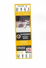 Chicago Blackhawks vs New Jersey Devils unused Hockey Ticket from 1/14/1987