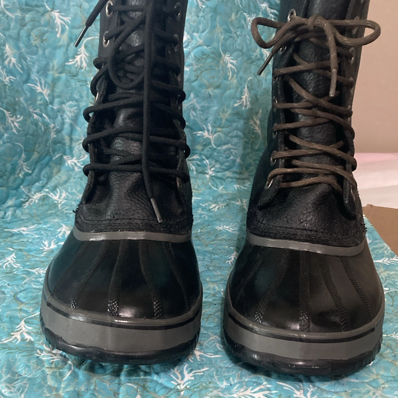 Sorel Men's Black Leather Mid-Calf Snow Boots Waterproof Insulated Lace-Up 11
Opens in a new window