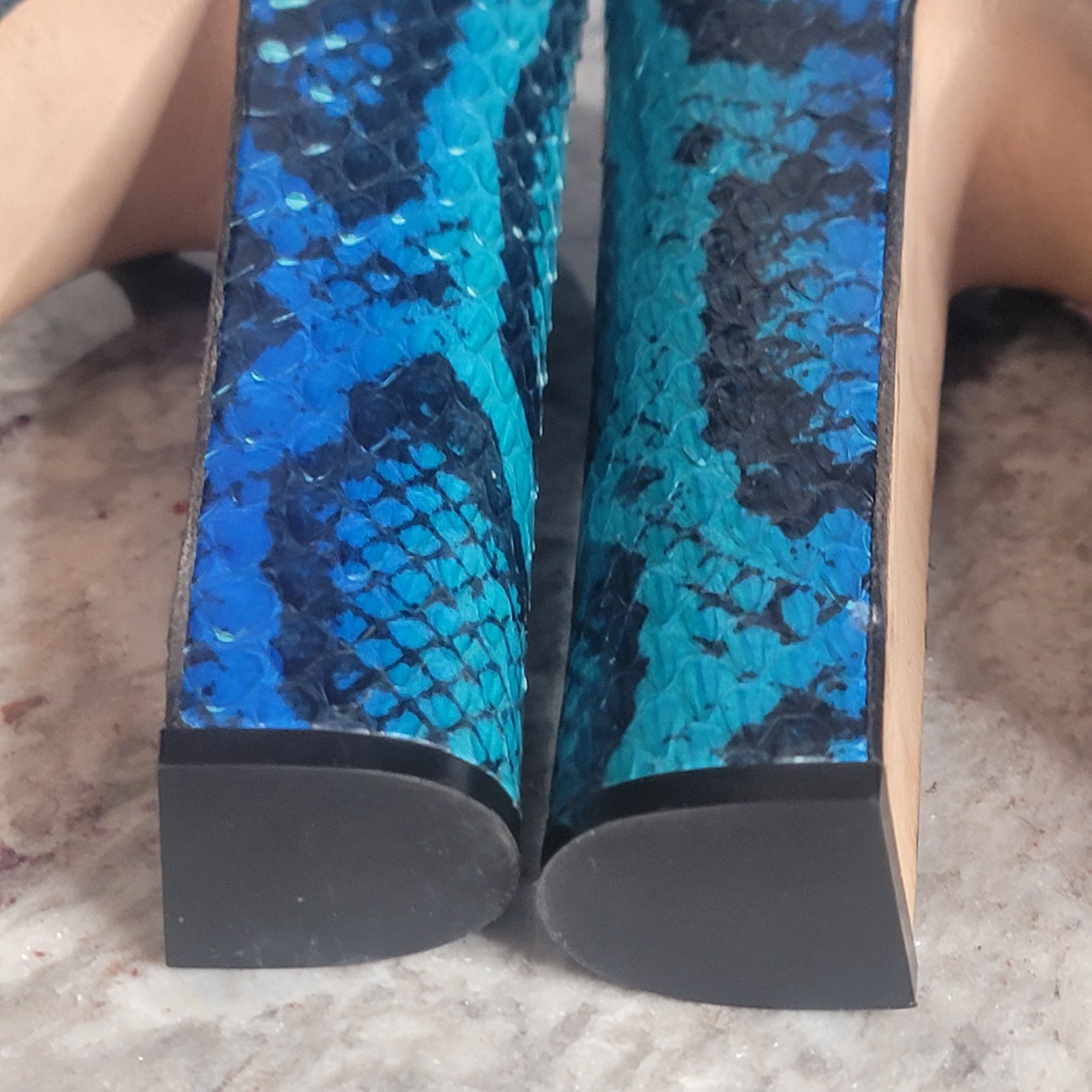 Sergio Rossi Elaphe Suede Python Snake Leather Pl… - image 21