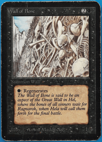Wall of Bone Alpha HEAVILY PLD Black Uncommon MAGIC CARD (ID# 498330) ABUGames - Picture 1 of 2