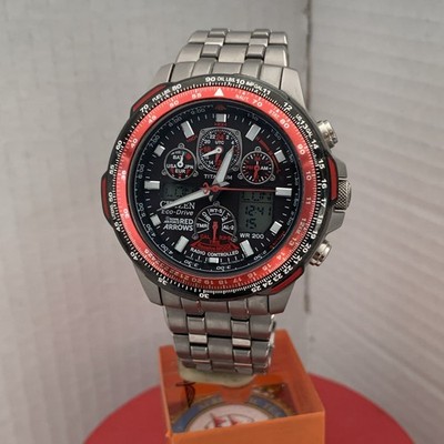 Citizen Men s Eco-Drive A-T Red Arrows Skyhawk Titanium Bracelet WatchJY0110-55E