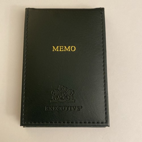 Vintage Stuart Hall 1600 Executive Lined 3" X 4.5" Memo Pad Black Faux Leather