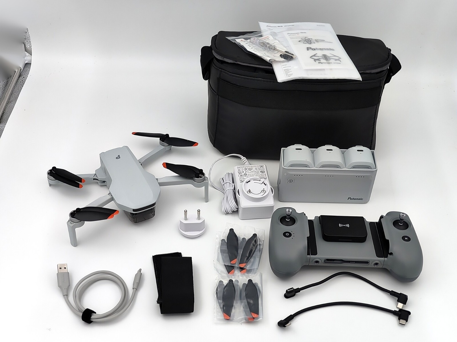 Potensic ATOM 2 Fly More Combo Drone 4K Gimbal 3 Assi 3 Batterie Hub Borsa