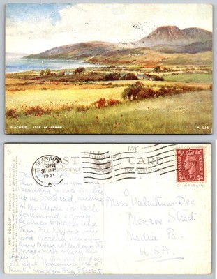 Machrie Isle of Arran Scotland Vintage 1951 Art Colour Postcard by Brian Gerald
