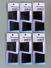 Lot of 6 Packs Conair PIN  HOLD Comfortable Curved Bobby Pins 55604 Black