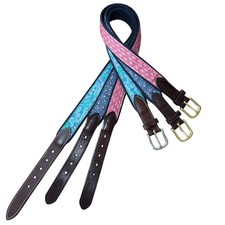 Lot of 3 Vineyard Vines Boys sz 28 Belts Football Fish Sharks Navy Brown Leather