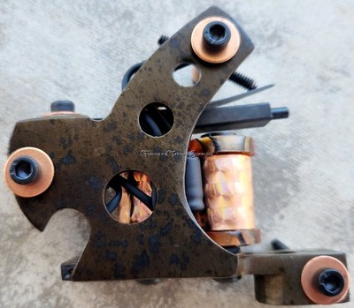 Old School Stinger Shader Tattoo Machine Copper Custom Cut Amber Washers Prism