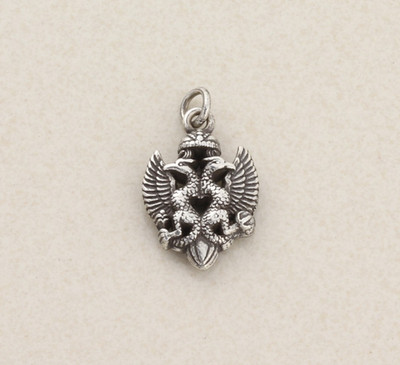 Pendant Only Sterling Silver Double Eagle Pendant  1'' x 3/4''  Men's or Women's