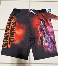 STRANGER THINGS NETFLIX SWIM TRUNKS UV50 PROTECTION BOYS 14/16 NEW WITH TAGS