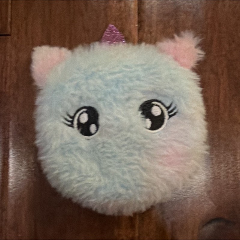 Blue & Pink Unicorn Plush Coin Purse Pouch Bag, Small (6-14 in)