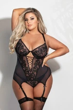 Seven Til Midnight Embroidered Bustier & Panty Set Adult Women Lingerie 11284