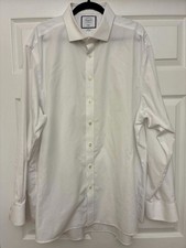 Charles Tyrwhitt Men's White Dress Shirt Classic Fit 100 Cotton Long Sleeve